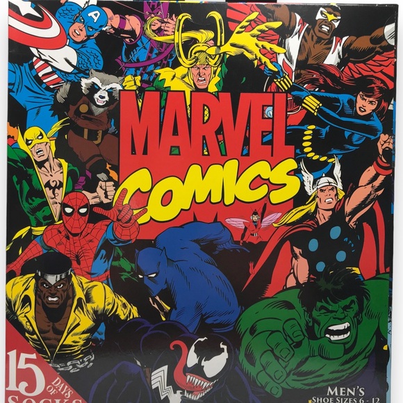 Marvel Other - Marvel Comics 15 Days of Socks Mens Size 6-12